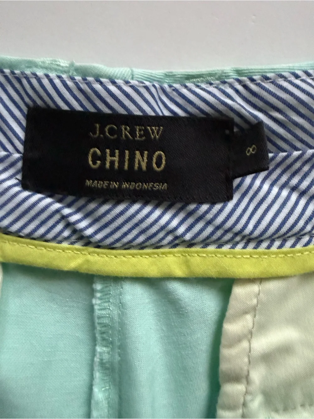 J.Crew Mint Green 100% Cotton Chino Shorts 6